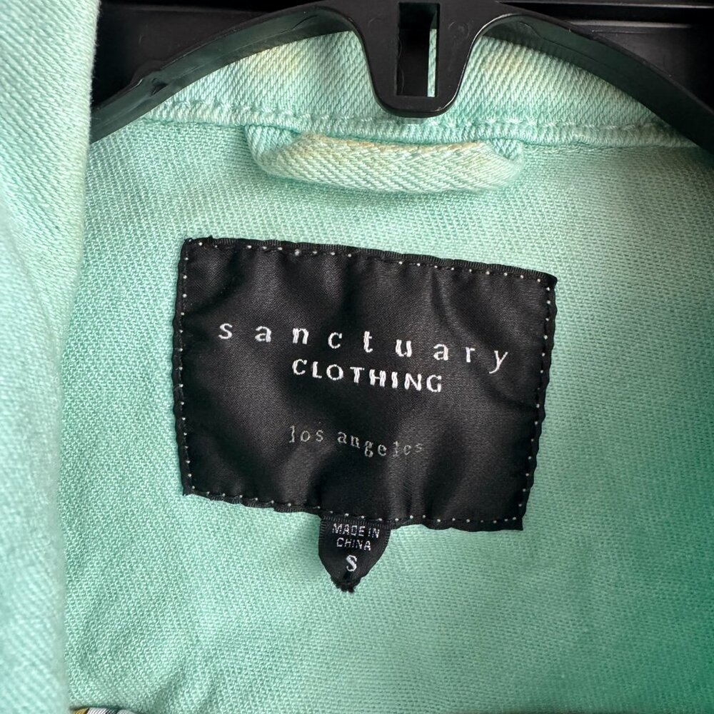 Sanctuary Anthropologie Mint Green Denim Jacket - Picture 2 of 5